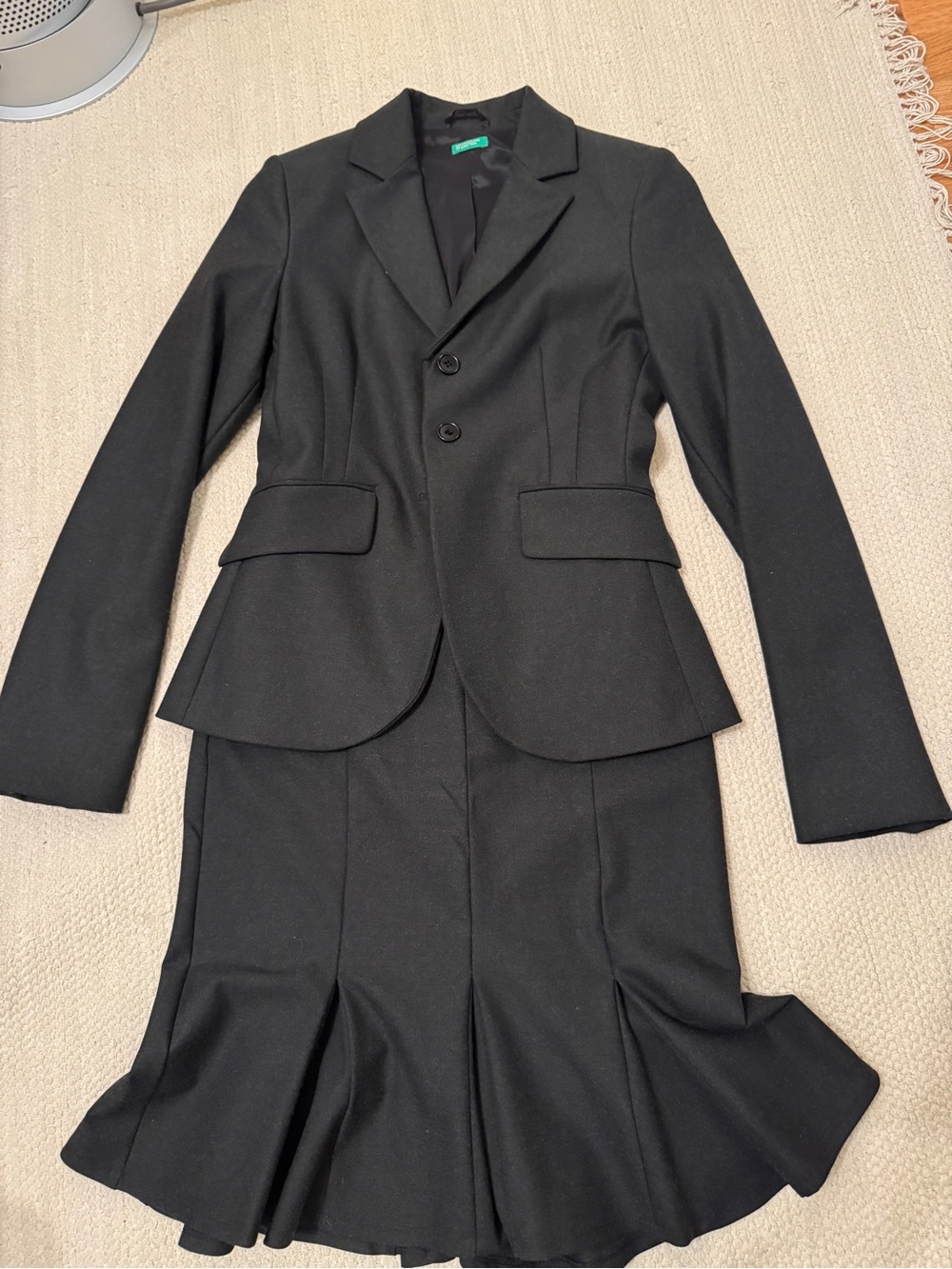 Black Women's Two-Piece Blazer and Skirt Set